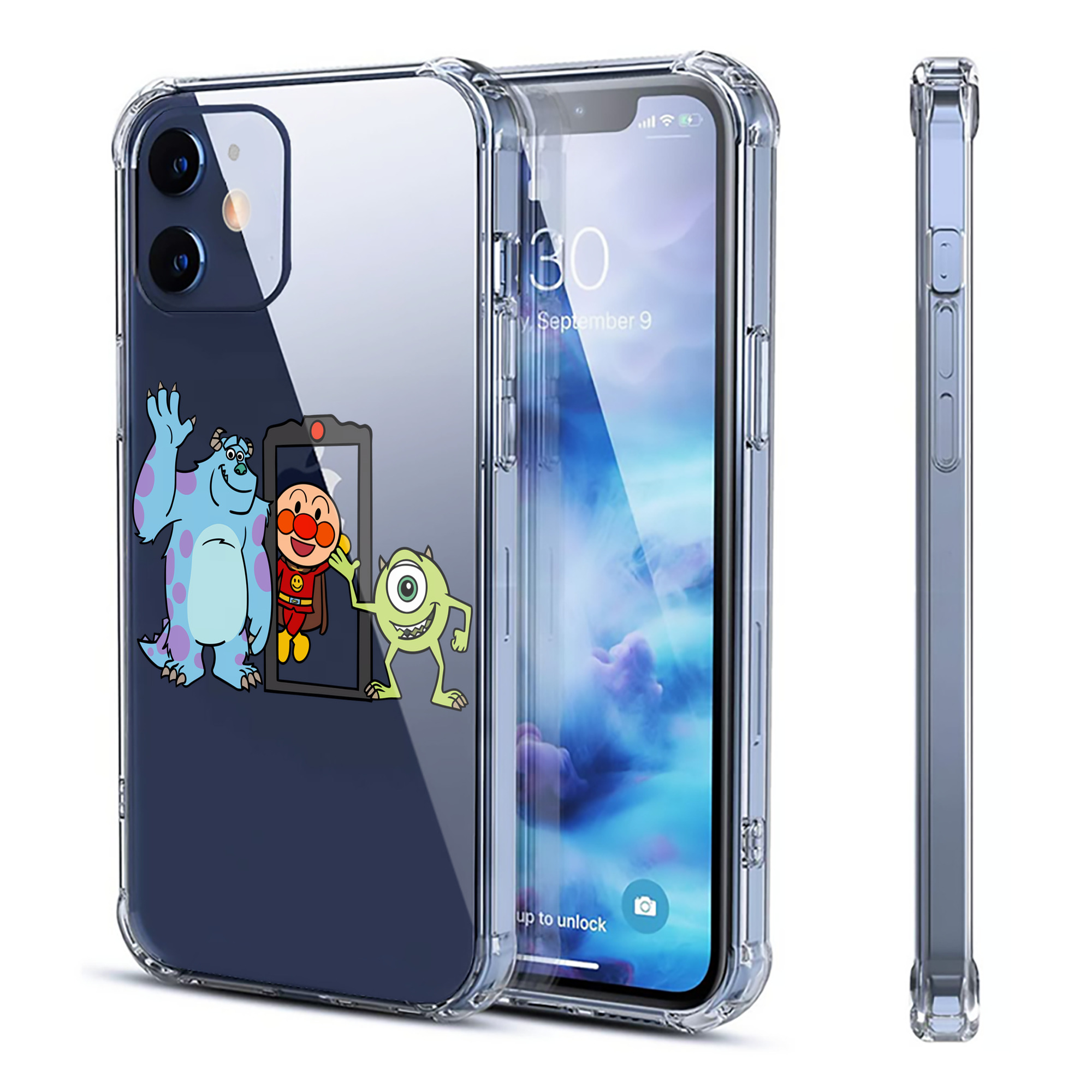 （画像用） アンパンマン Anpanman 【iPhone 12シリーズ対応】透明スマホケース（クリアソフトケース）